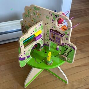 Medium sized, used but in good condition, little bit of marker on the wood.